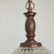 French Vintage Molded Glass & Brass Pendant Light 1970s Globe Hanging Lamp