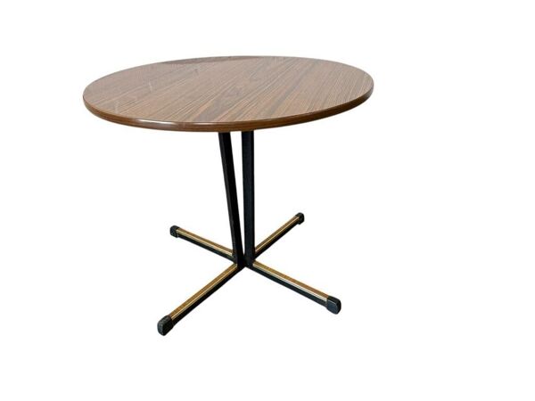 Table d'appoint ronde vintage / table d'appoint avec pied étoile noir