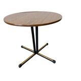 Vintage round side table / side table with black star base
