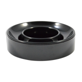Lotus ashtray in black melamine by Enzo Mari for Danese, 1973