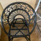 Rattan armchair peacock