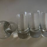 Set of 4 XXL solid glass tumblers in semi-crystal Scandinavian style