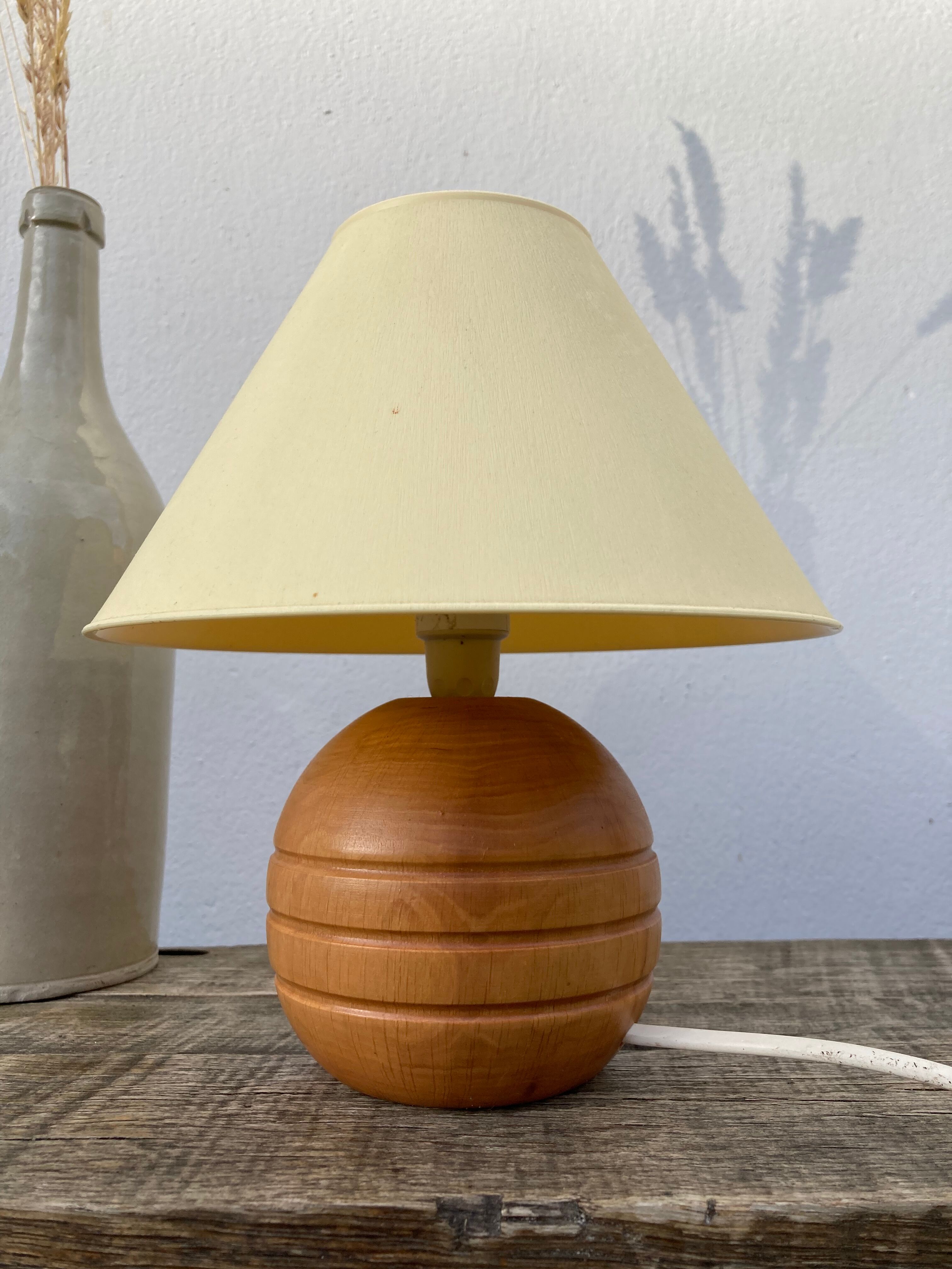 Wooden ball lamp 80s