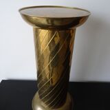 Pedestal column in vintage gilded metal