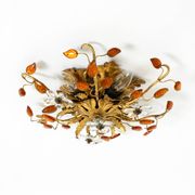 Very beautiful 1960s gold-plated ceiling or wall lamp by Banci Firenze, Ita