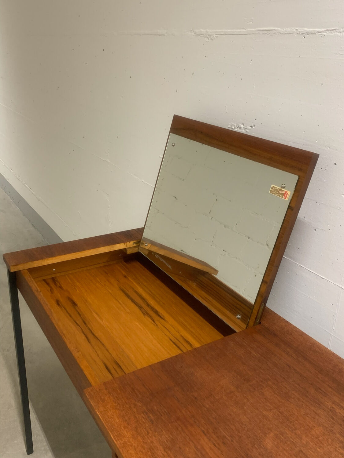 Scandinavian desk in teak & metal 1960s