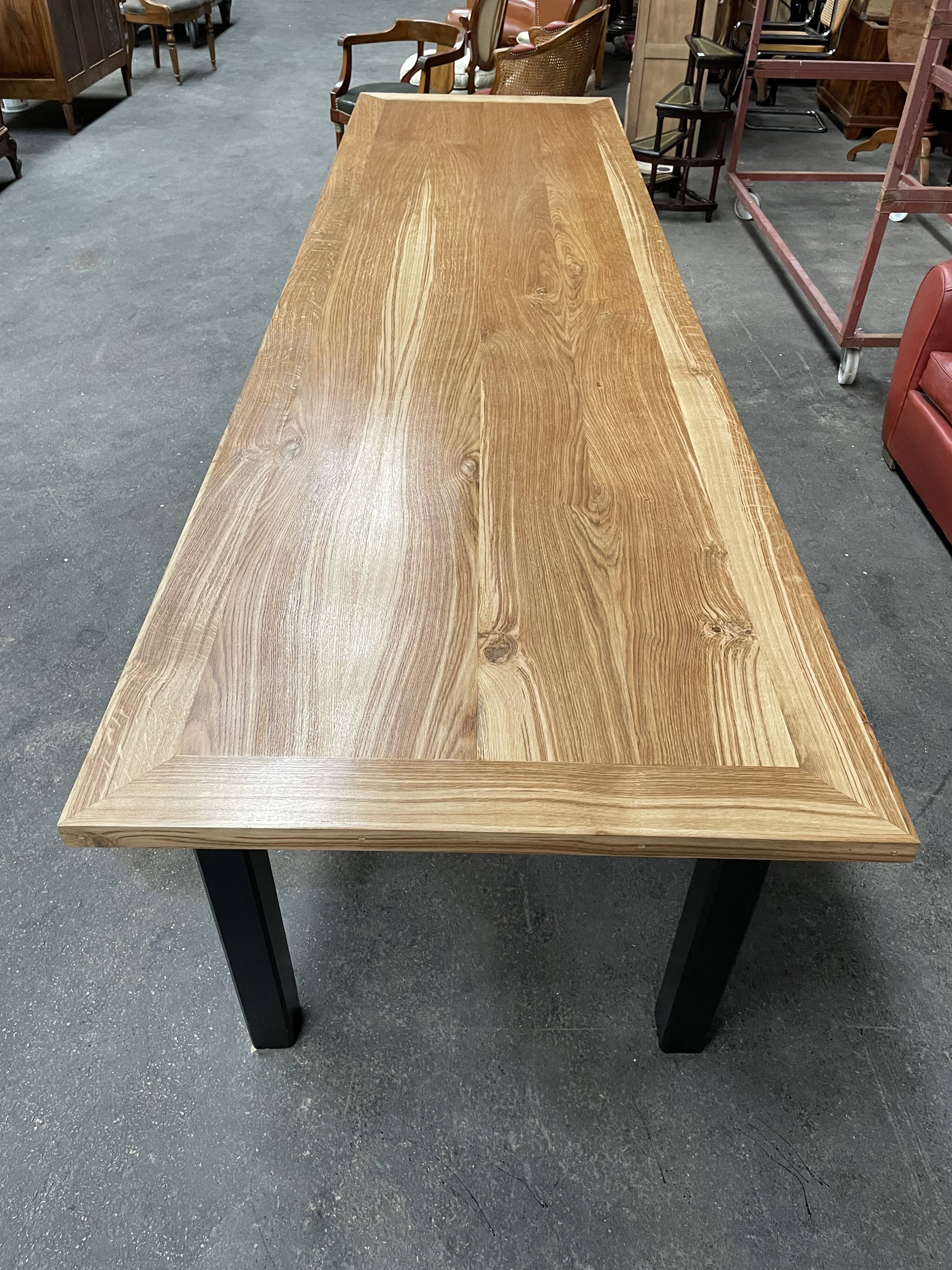 Restored oak farmhouse table of 3 meters