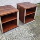 Vintage aluminium and wood bedside tables.