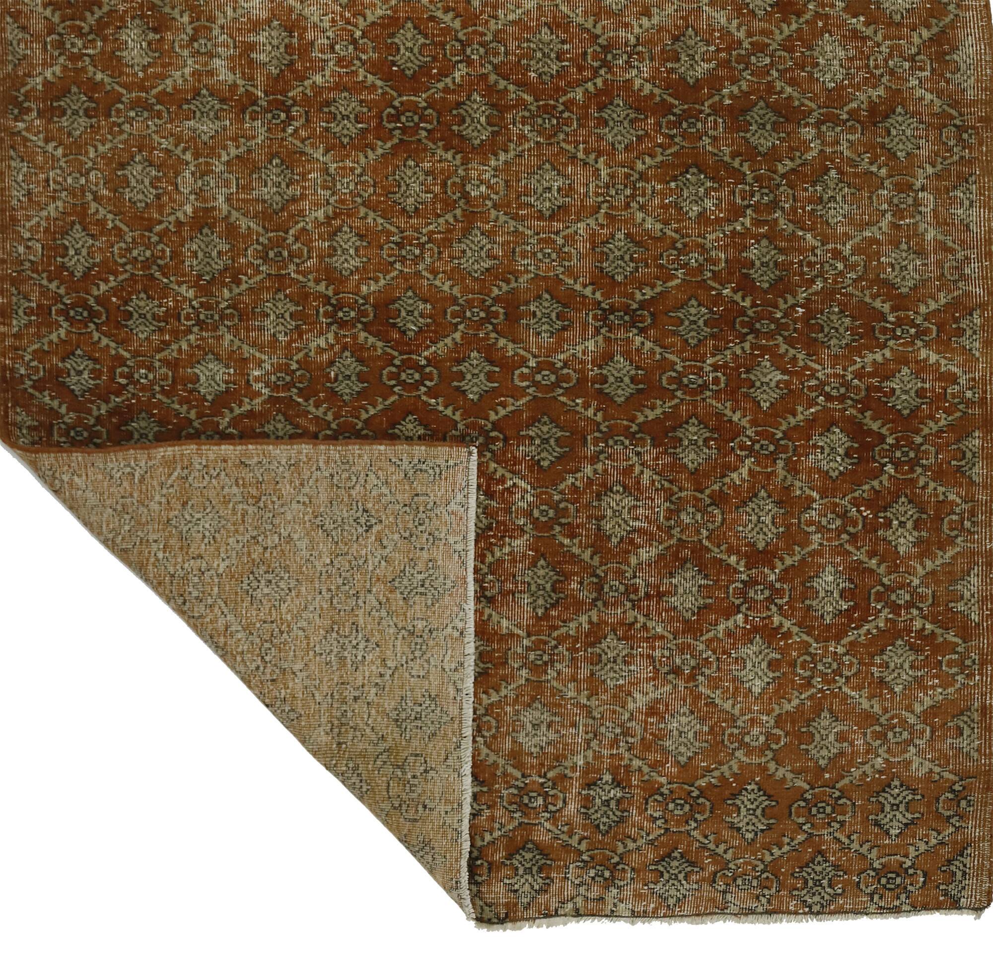 Turkish Anatolian Handmade Vintage Rug 255 cm x 164 cm