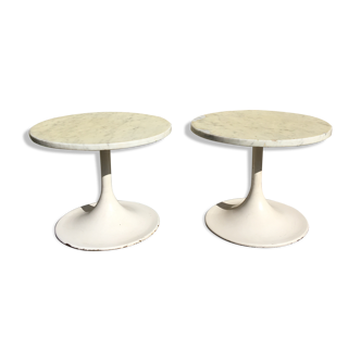 Pair of marble "Tulip" pedestals