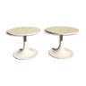 Pair of marble "Tulip" pedestals