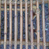 Paire de repose pieds pour fauteuils en rotin vintage