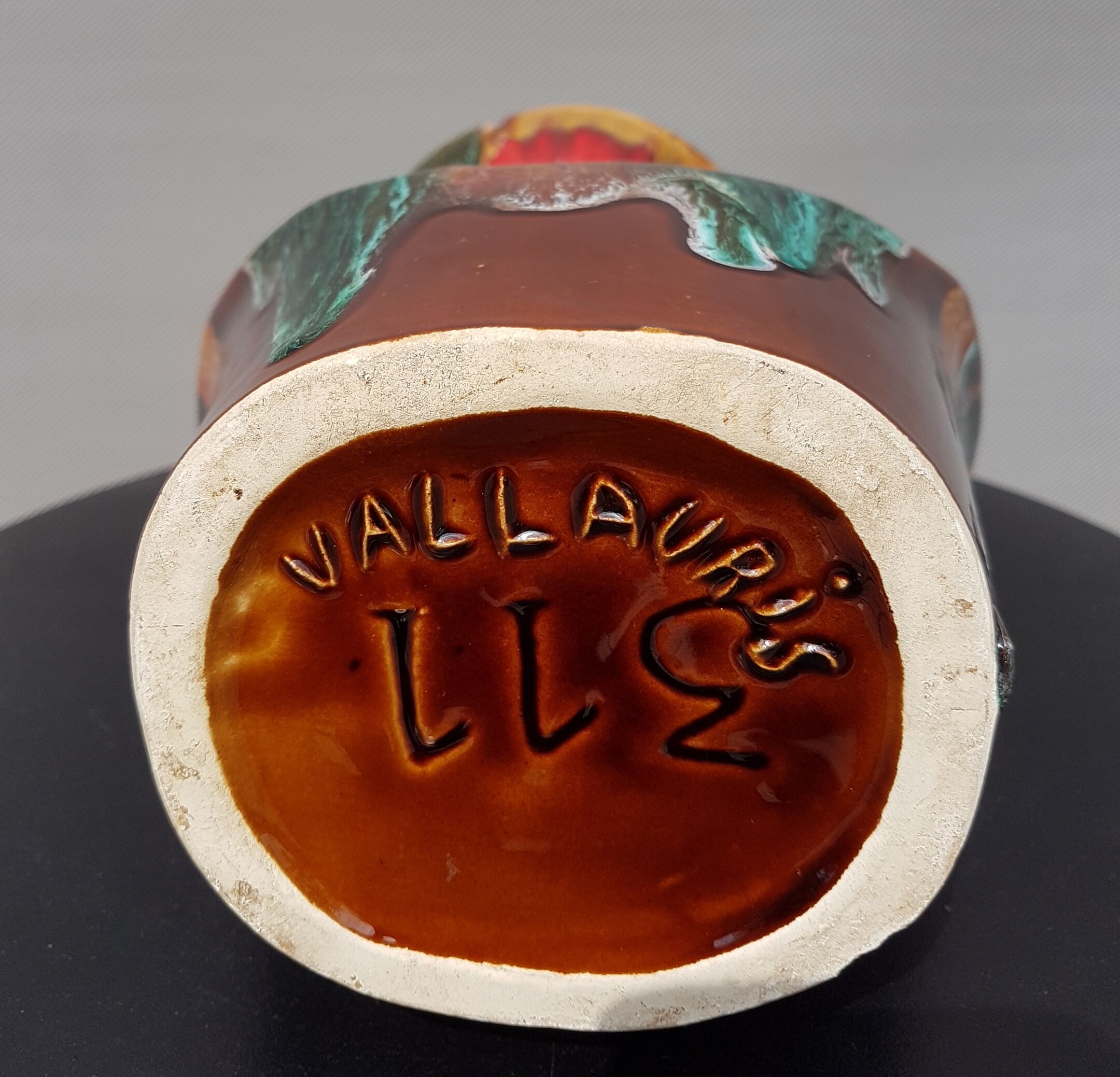 Vase poterie de Vallauris lave multicolore 1960