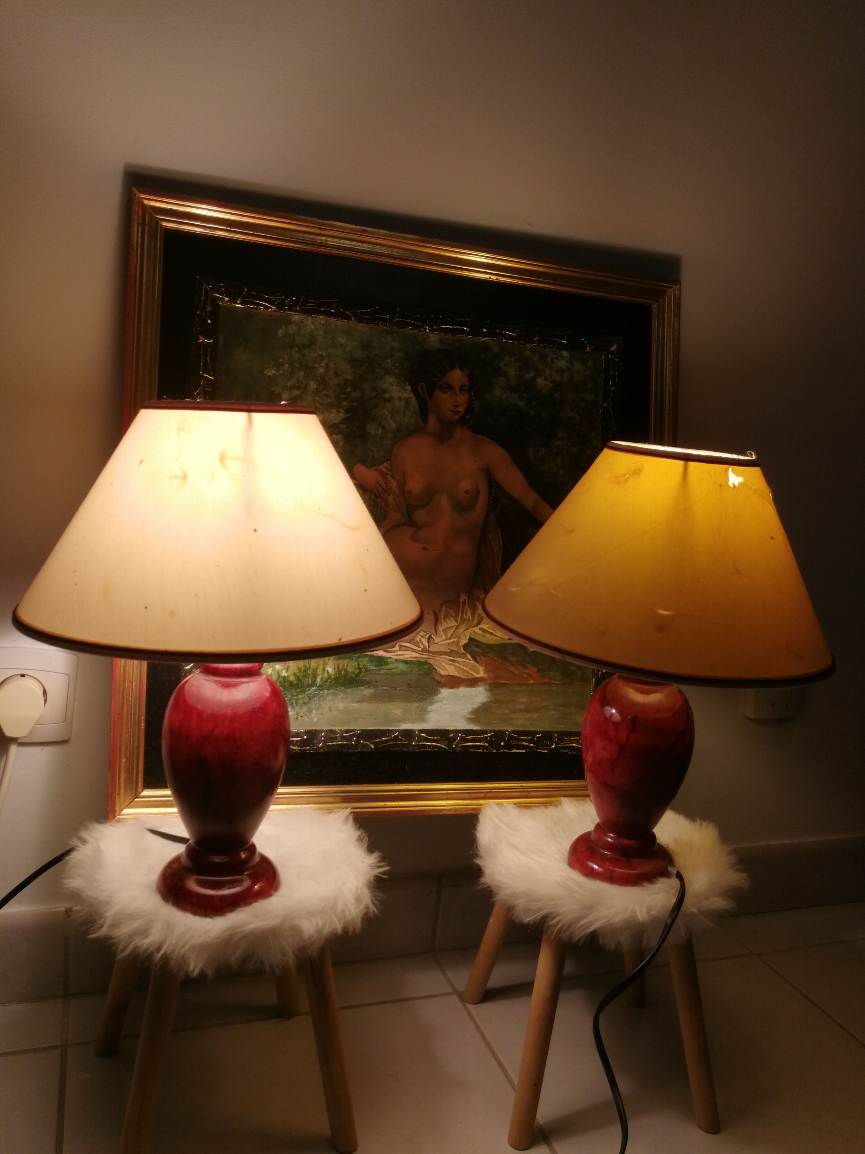 Duo of bedside lamps