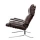Fauteuil en cuir marron 1970