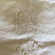 Old embroidered CA monogram sheet
