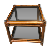 Bamboo coffee table and smoked glass
