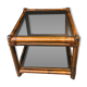 Table basse bambou et verre fumé