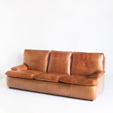 Vintage leather sofa. Belgium, 1970s