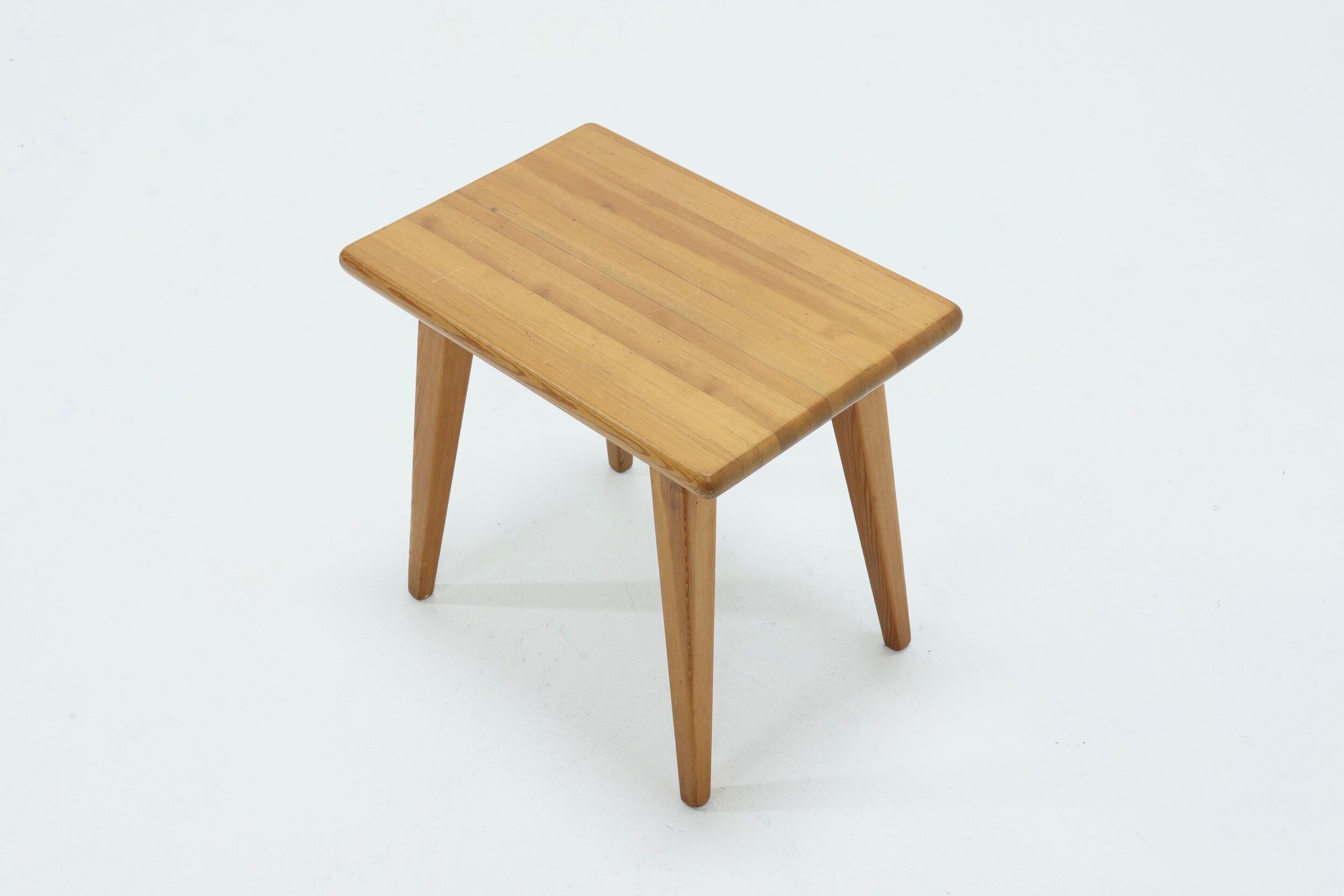 Carl Malmsten solid pine stool by Svensk Sweden 1940s