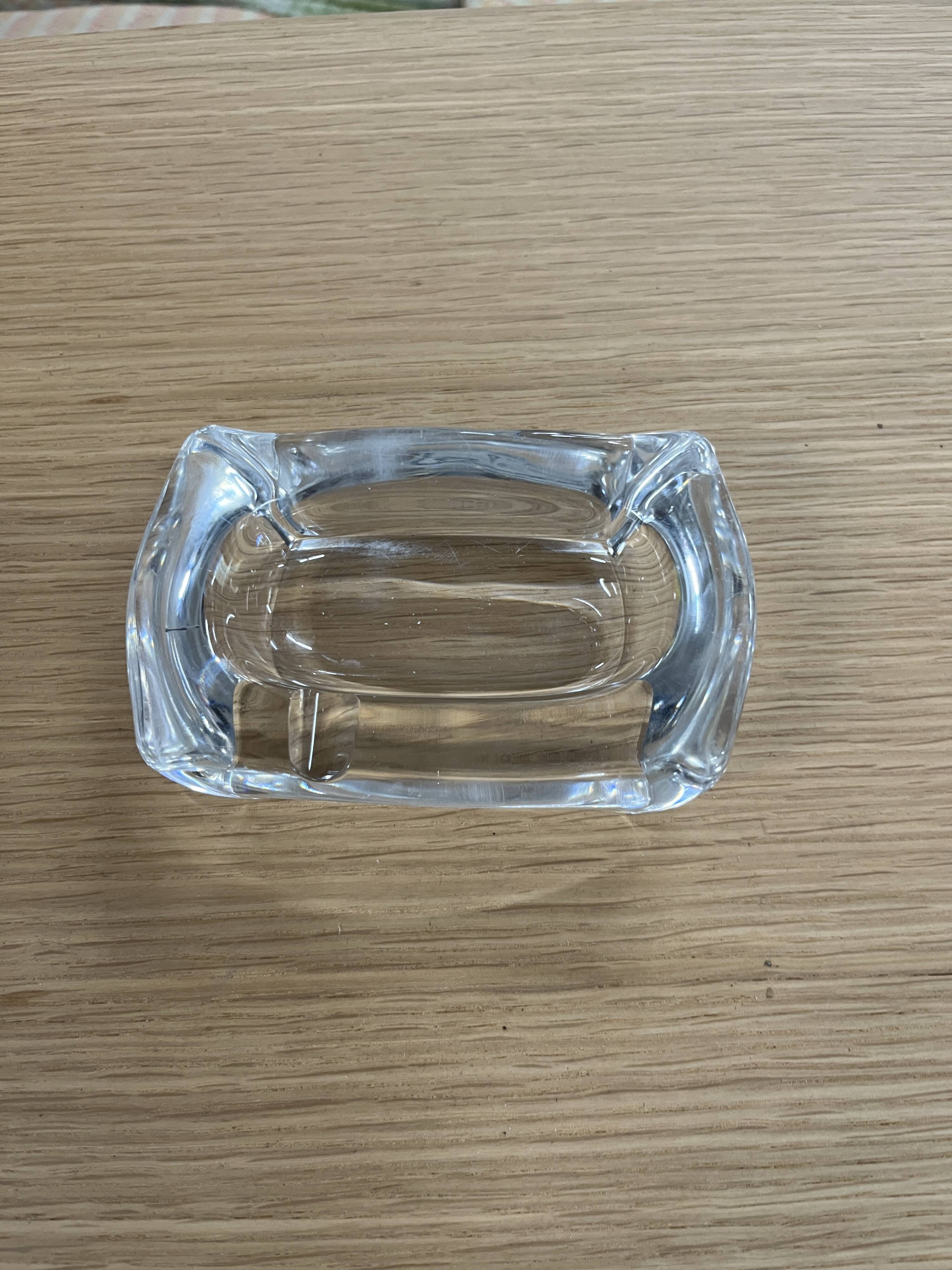 Daum crystal solo ashtray from France