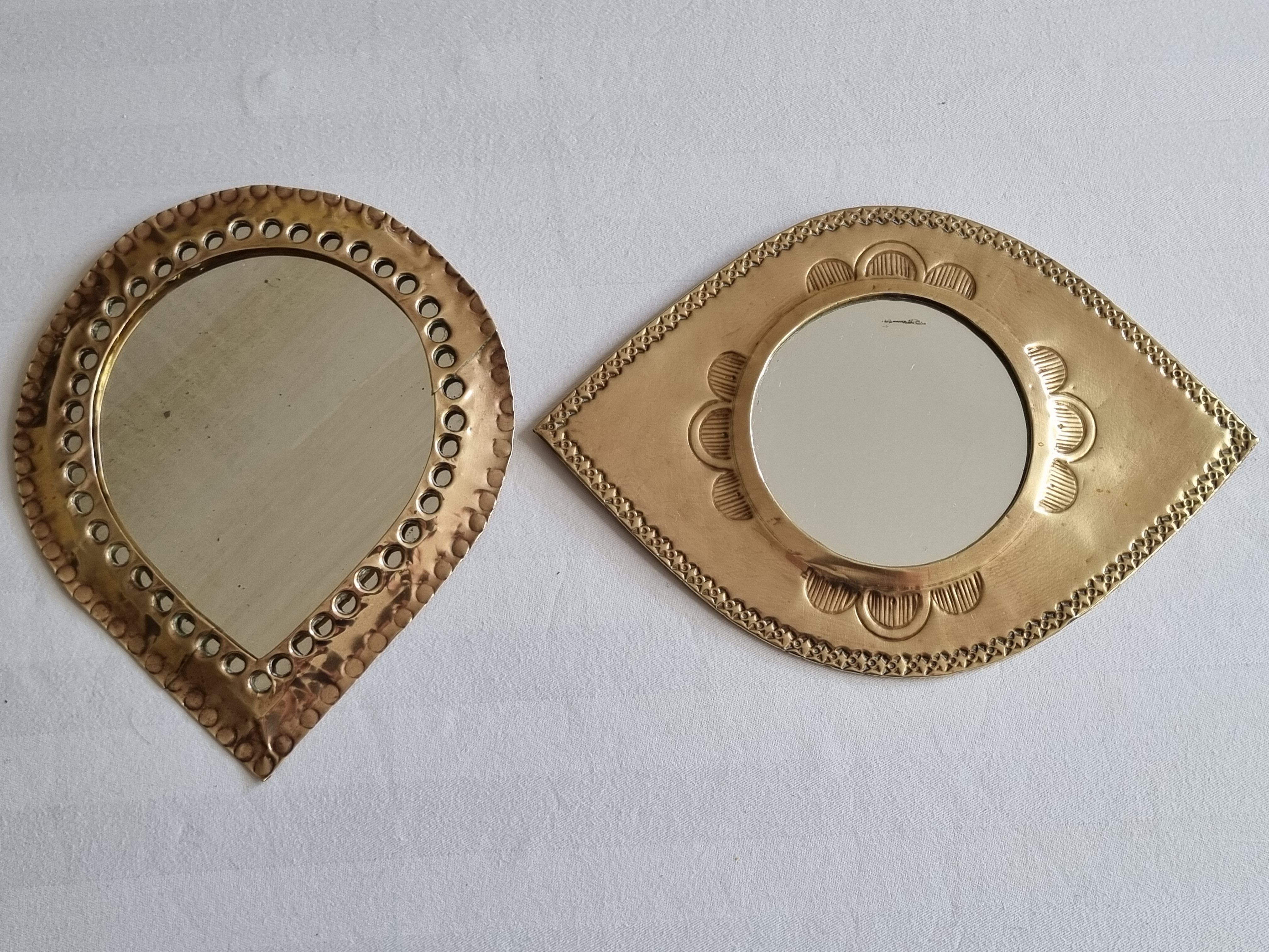 Set of two vintage Moroccan mirrors, 19 cm