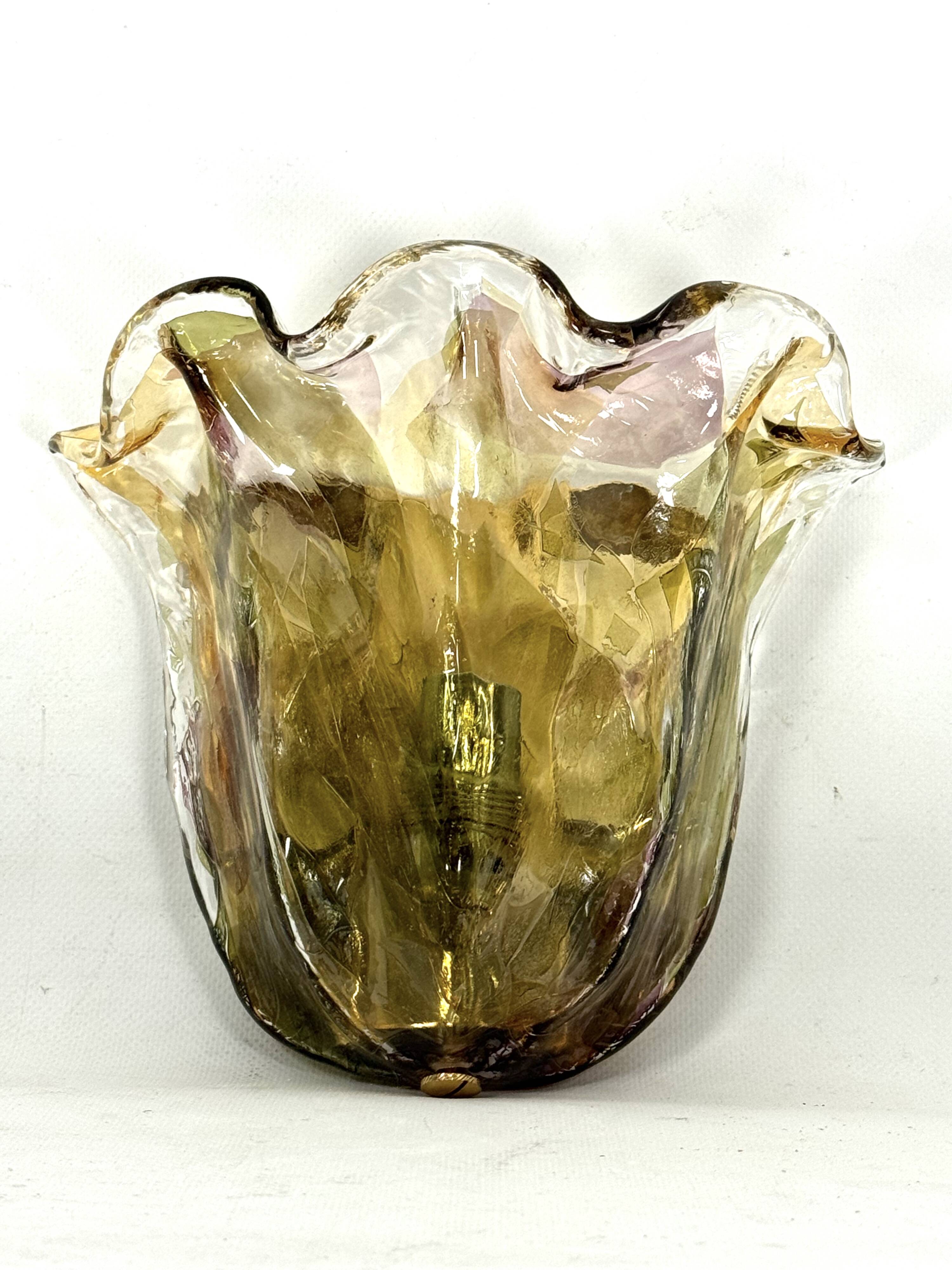 La Murrina, applique unique vintage italienne en verre de Murano signée des années 70