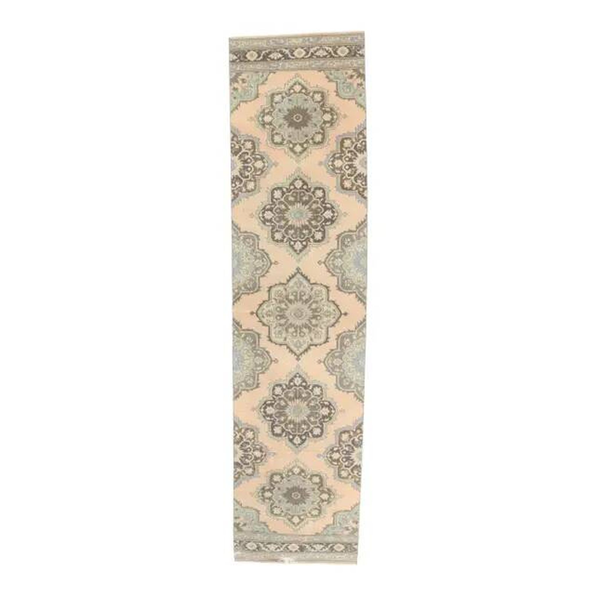 1970s Turkish Oushak Wool Runner Rug 92x373