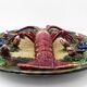 Pair of large wall plates Palissy Álvaro José Caldas da Rainha early 20th century