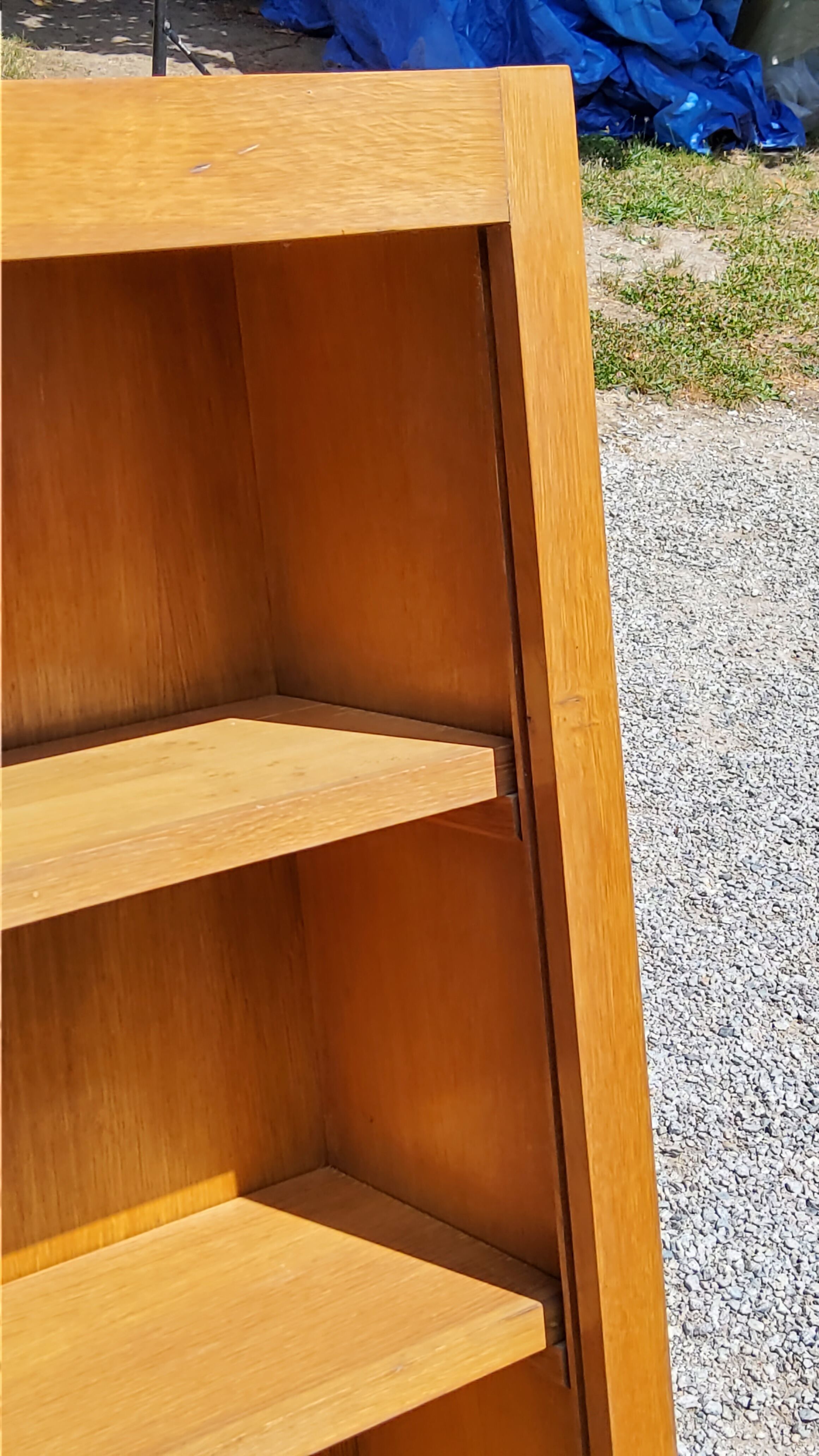 Wall shelf from the 50s in solid blond oak