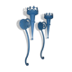 Pair of candle holders, blue torches