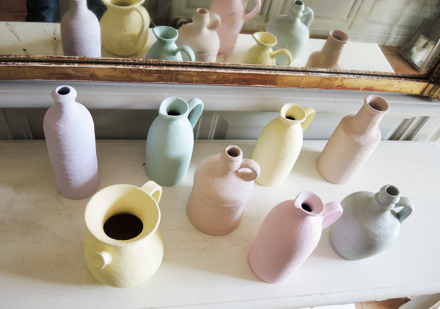 Decanter effect terracotta pastel gray