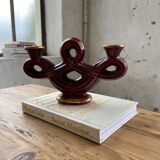 Vintage Vallauris red ceramic candlestick