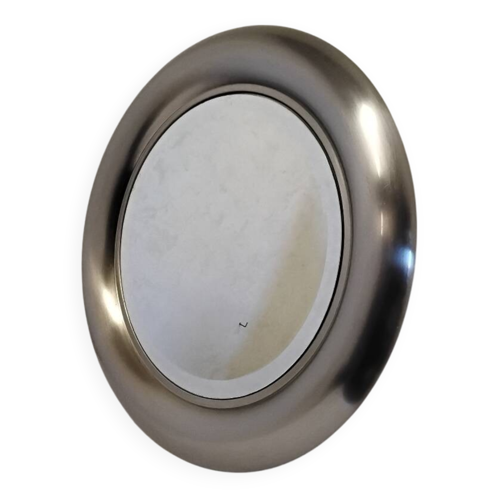 Reggiani round mirror in vintage chrome metal