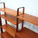 Mid century modular teak bookcase with bar unit, Italy 1950s