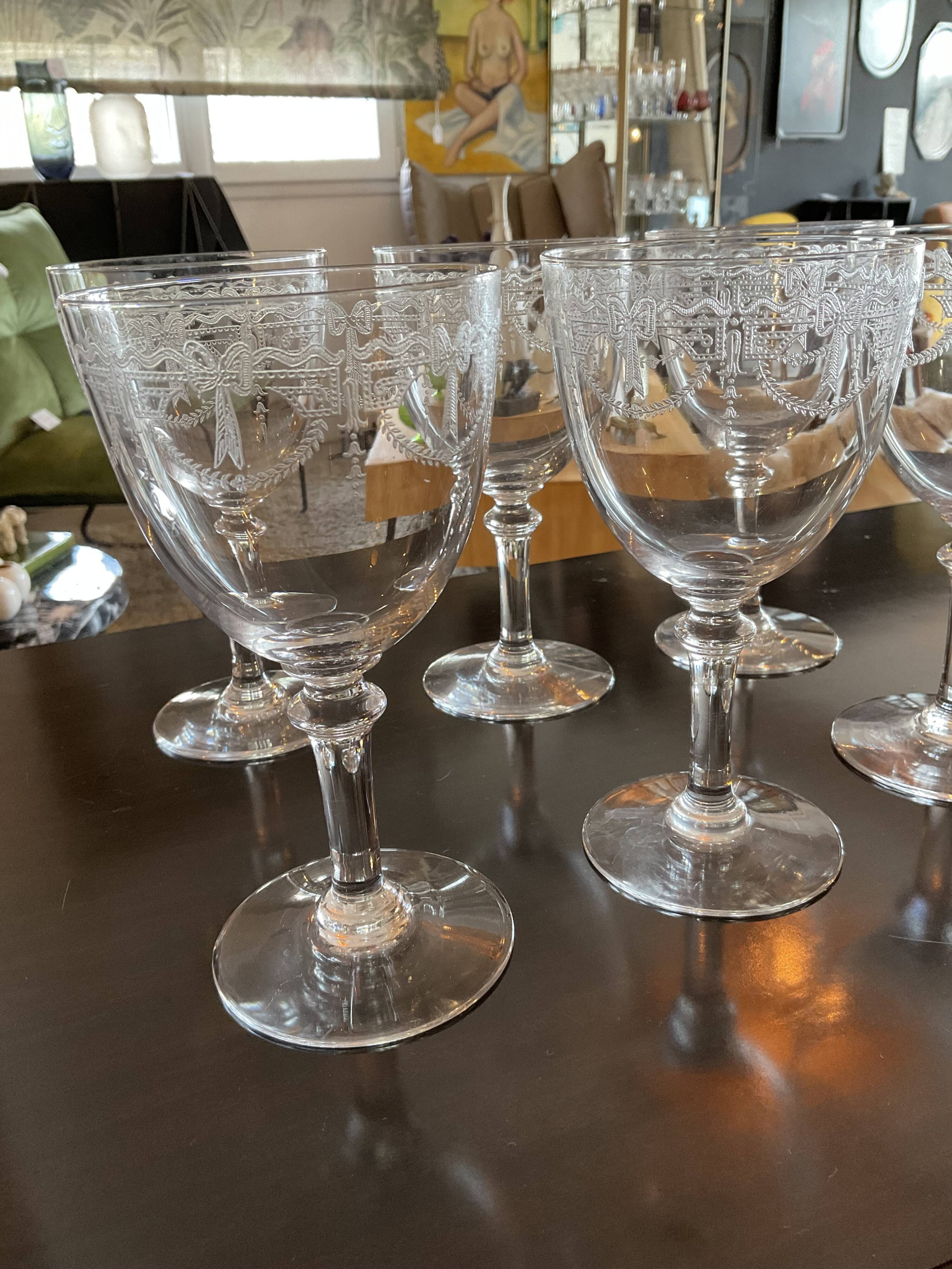 6 wine glasses. Saint Louis crystal, millet model