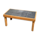 Vintage coffee table in solid wood and slate – 1970s – Modernist style