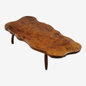 Irreguliere wooden artisanal coffee table 60s-70s