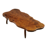Irregular handmade wooden coffee table from the 60s-70s