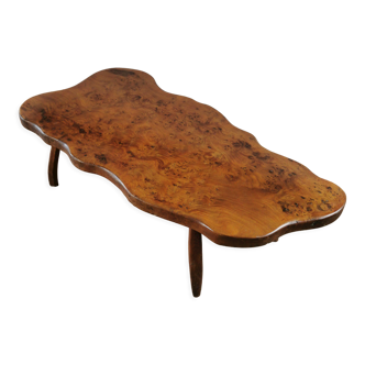 Irregular handmade wooden coffee table from the 60s-70s