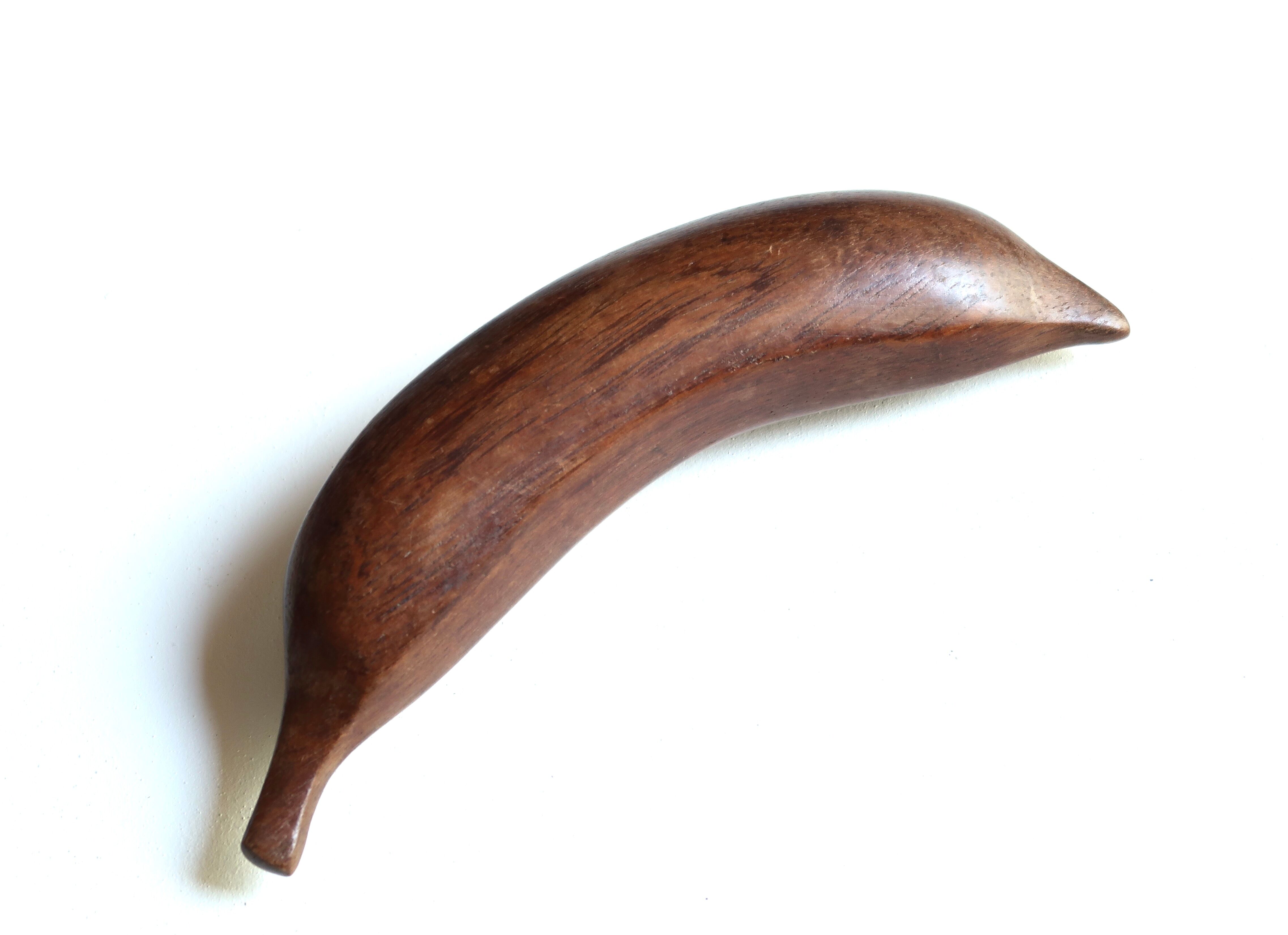 Wooden banana paperweight, 70s