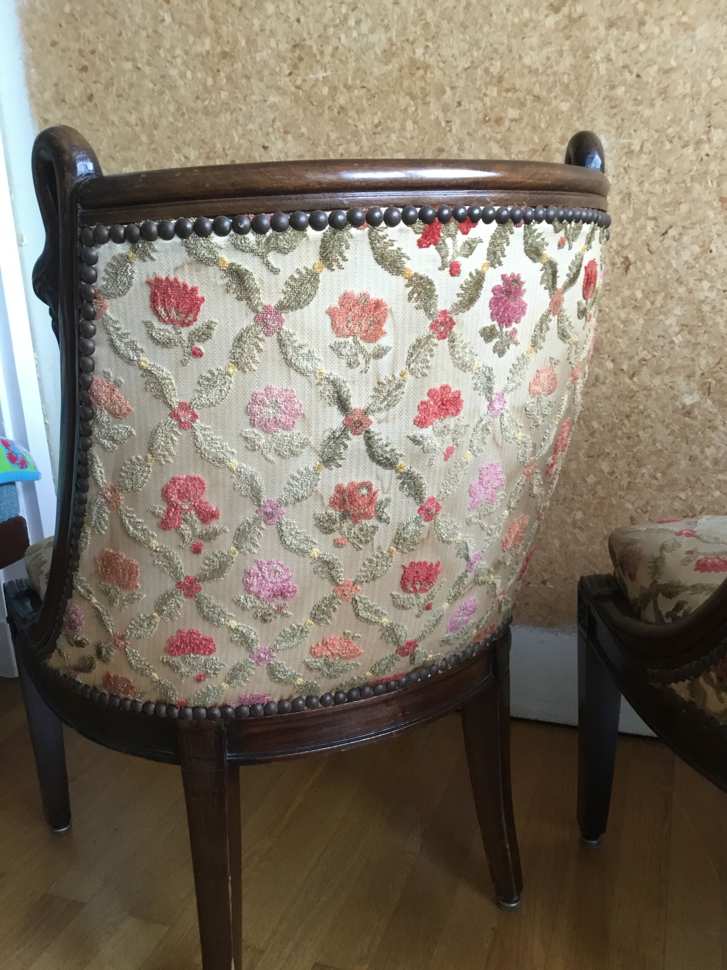 Pair of gooseneck gondola chairs