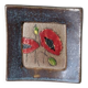 Handmade ceramic wall hanging poppies bohemian country decoration frame
