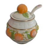 Orange jam jar with spoon 1988