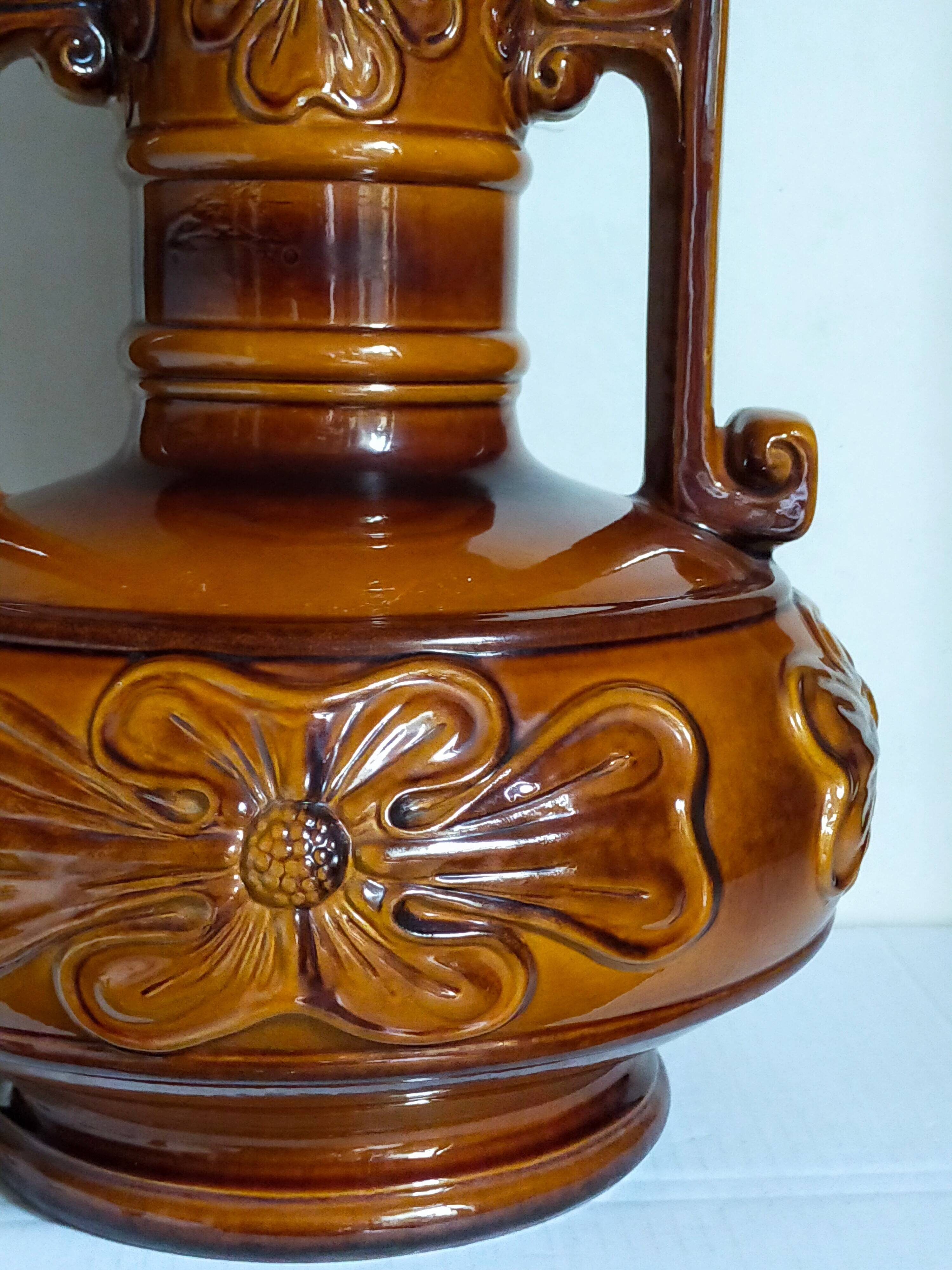 West germany ceramic floor lamp 70s