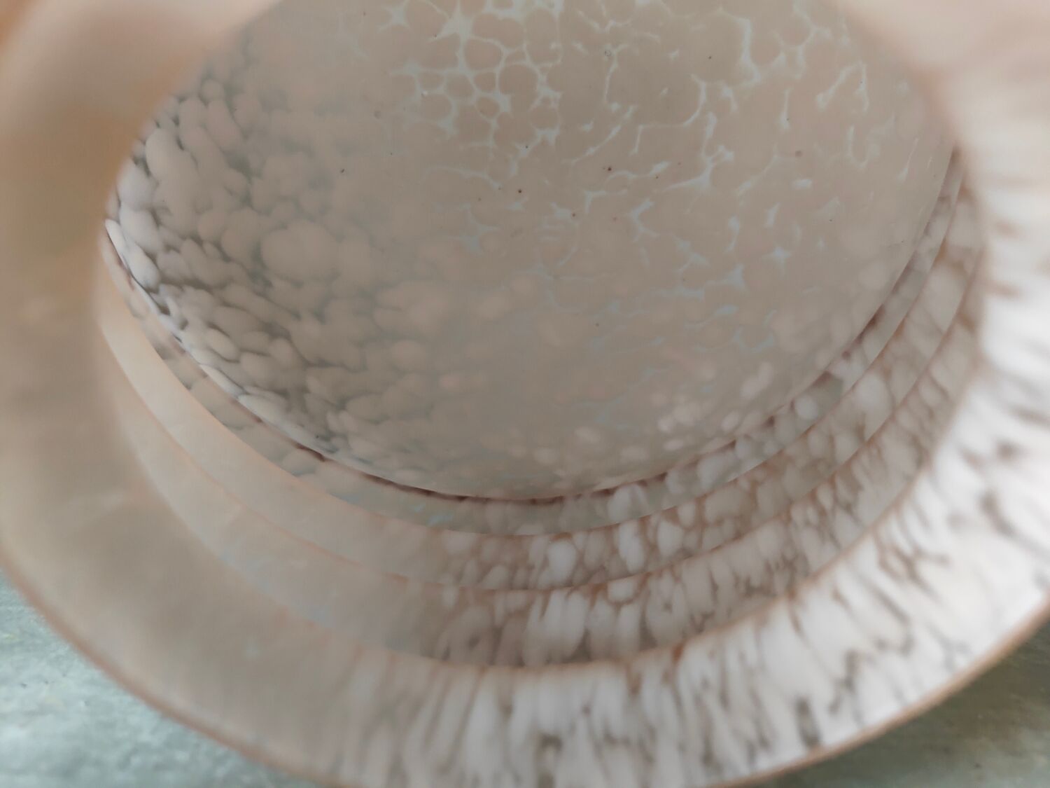 Lamp globe pink speckled glass