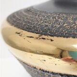 Black and gold ceramic vase west germany vintage design