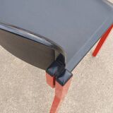 Set 4 - stackable chair Typy Massimo Papiri black red postmodern 1990s