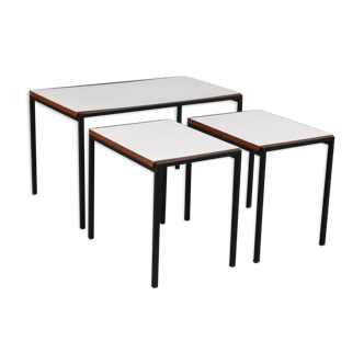 Pull out tables by Cees Braakman, manufactured by Pastoe in the Netherlands 1960
