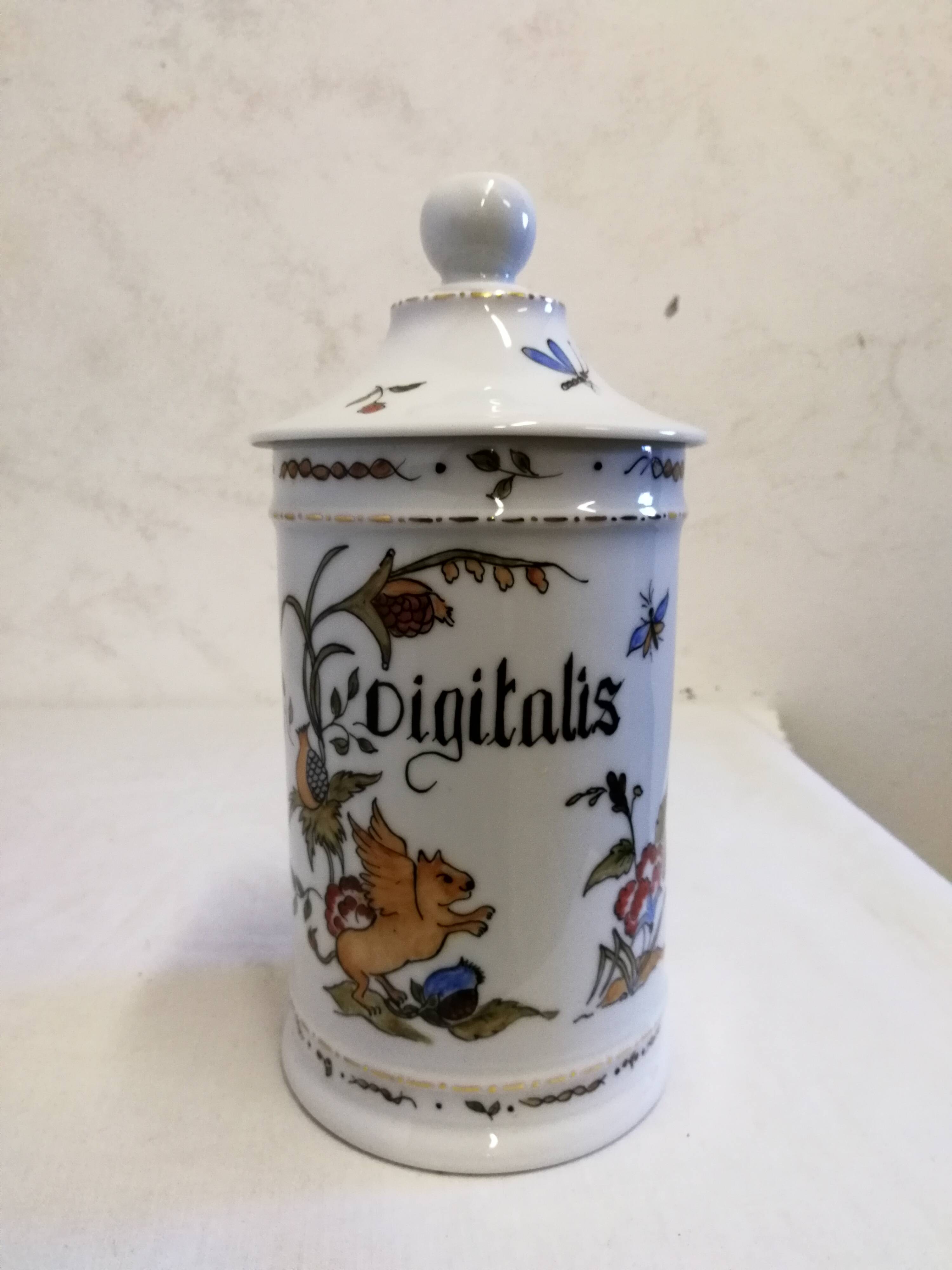 Old Digitalis Porcelain Medicine Jar